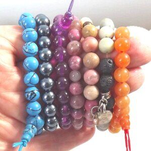Lot of 7 Stretchy Bead Bracelets NOS